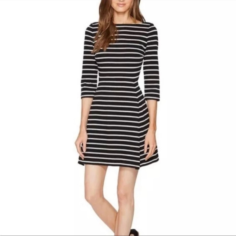Kate Spade Brooke Street- Striped 3/4 Sleeve Dress- L
